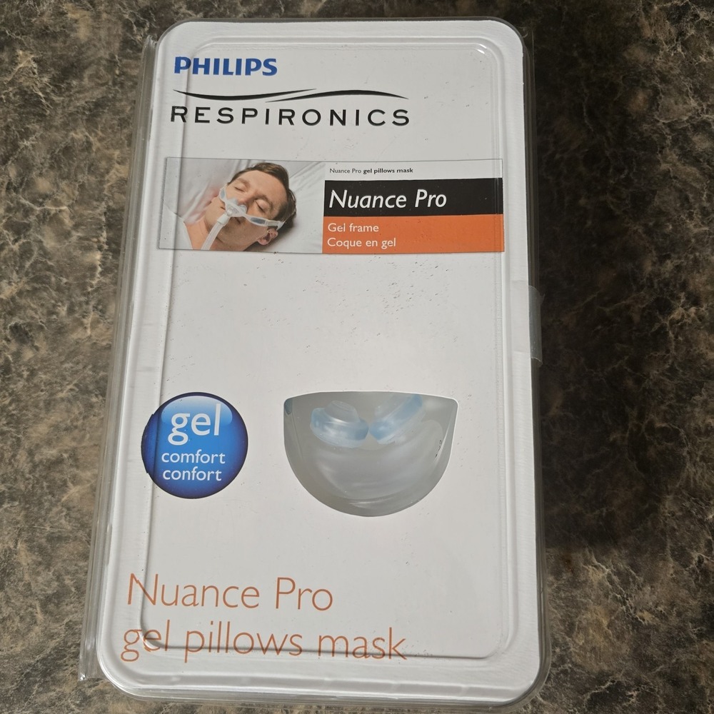 Genuine Philips Respironics Nuance Pro Gel Nasal CPAP FitPack w 3 Cushion Sizes